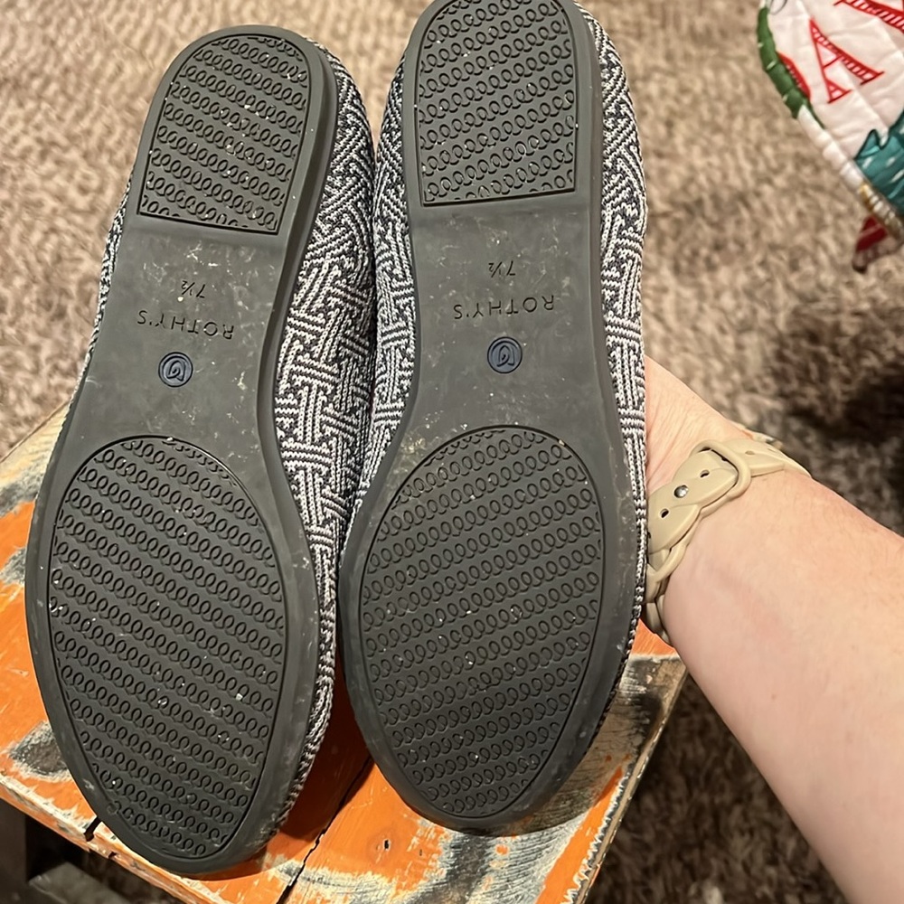 Rothy's Black and White Patterned Loafers - Picture 2 of 4